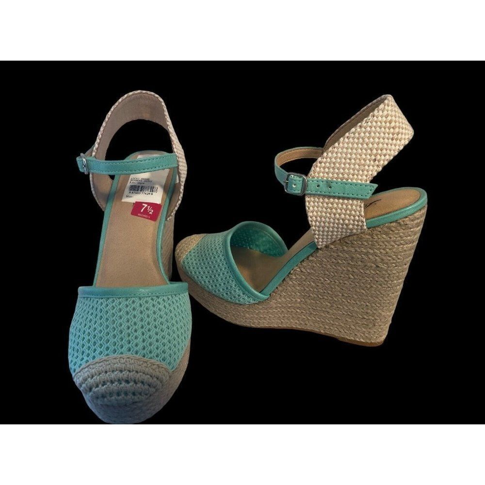 NEW Lucky Brand Reandra Wedge Espadrille Dusty Jade Shoe 7.5 - Picture 2 of 7